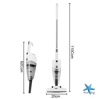 Вертикальный пылесос RAF R.8673W 2 в 1 &bull; Компактный вакуумный пылесос для сухой уборки дома, мебели, кухни и авто