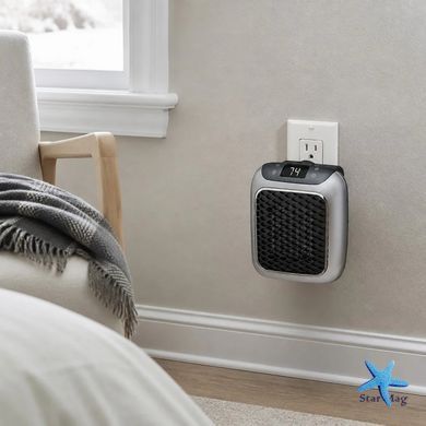 Обогреватель Handy Heater Turbo 800 Вт &bull; Портативный керамический тепловентилятор в розетку с цифровым дисплеем, пультом ДУ и таймером для небольшой комнаты