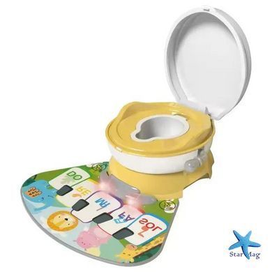 Портативный детский складной горшок-стул с музыкой X-648 &bull; Дорожный музыкальный горшок для детей с противоскользящими ножками и съемной чашей, желтый/фиолетовый