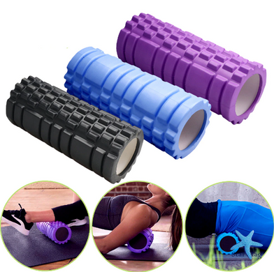 Роликовий масажер для тіла, 30х8 см · Ролер для фасціального масажу м'язів · Валик для йоги та фітнесу