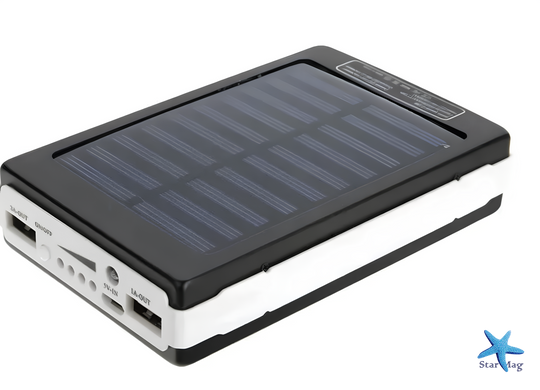 Портативний зарядний пристрій з ліхтариком Solar Power Bank 50000 mAh ∙ Зарядний пристрій Power Bank Solar 50000 mAh з LED ліхтариком