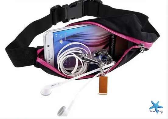 Спортивная сумка на пояс для бега Go Runners Pocket Belt ∙ Спортивный органайзер с карманами ∙ Поясная спортивная сумка