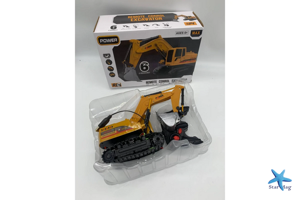 Гусеничный экскаватор с пультом управления Remote Control Excavator &bull; Детский радиоуправляемый экскаватор на гусеницах для игры дома и на улице