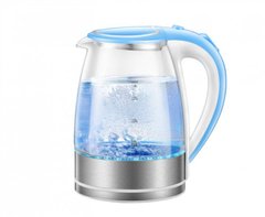 Електричний чайник Goldteller MG-07 BLUE скляний електрочайник із підсвічуванням води, 1.8 л