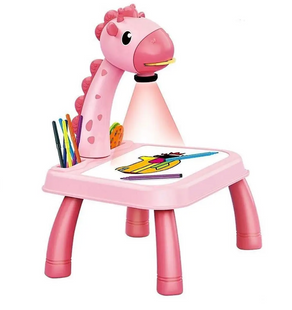 Детский стол проектор для рисования музыкальный с подсветкой Progector Paintining ∙ Столик для рисования с проектором Жираф для детей