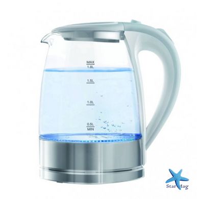 Электрический чайник Goldteller MG-07 BLUE стеклянный электрочайник с подсветкой воды, 1.8 л