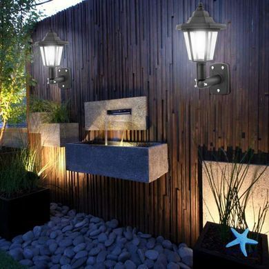 Уличный настенный LED-светильник 26X-94 влагозащищенный 2 шт черный &bull; Комплект садовых светодиодных светильников 26X-94 для фасада, двора, террасы и дачи