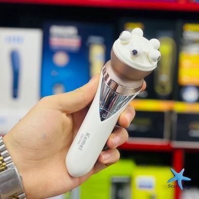 Эпилятор для тела 6 в 1 KM-7115 белый &bull; Женский набор для удаления волос, бритья, тримминга, зоны бикини, ног, рук и домашнего ухода