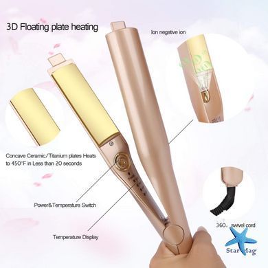 Плойка спиральная HAIR CurlingIron 2в1 WA-1 ∙ Универсальная плойка WA-1 для завивки и выпрямления волос