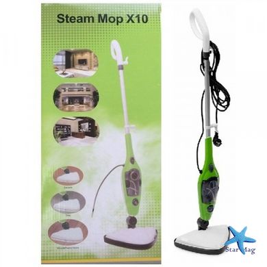 Багатофункціональна парова швабра Steam Mop X10 з насадками ∙ Електрична чистяча швабра для прибирання, 10 насадок