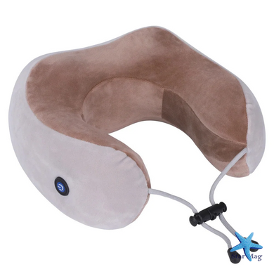 Массажная подушка для шеи с памятью U-Shaped Upgrade Vibration Pillow от батареек