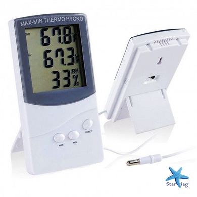 Термометр – гигрометр с наружным выносным датчиком температуры KTJ ТА-318
