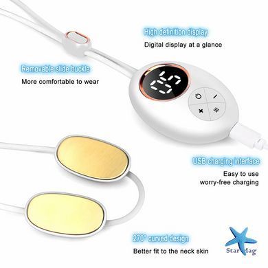 Универсальный массажер для импульсного массажа шеи Neck Massager DZ-02 &middot; Беспроводной электромассажер EMS с 5 режимами работы и подогревом