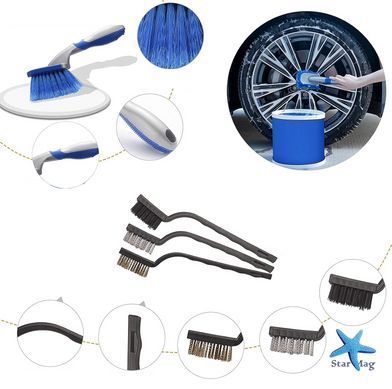 Набір для миття авто 16 в 1 з відром і щітками &bull; Комплект для детейлінгу салону та кузова з мікрофіброю та аксесуарами в сумці