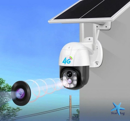 Уличная 4G камера видеонаблюдения PTZ &bull; Поворотная камера видеонаблюдения с SIM-картой 4G и солнечной панелью для частного дома, дачи, двора и удалённых объектов