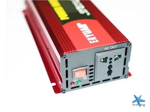 Преобразователь напряжения 2600W 12V в 220V с чистой синусоидой и LCD-дисплеем &bull; Инвертор для аккумулятора, дома, авто и резервного питания