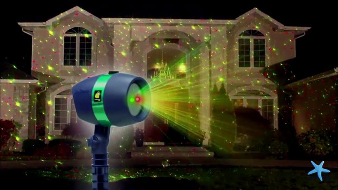 Лазерний зірковий проектор Star Shower Motion Laser Light Projector Новорічний світловий проектор для дому
