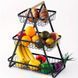 Настольная трехъярусная корзина - фруктовница с деревянной ручкой Triple Fruit Basket &middot; Разборная металлическая корзинка для фруктов