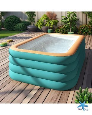 Надувний сімейний басейн Pool 210&times;145&times;56 см KAR108 &bull; Простора літня зона для дітей та дорослих з швидким надуванням