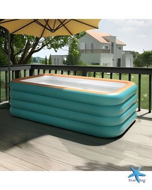 Надувний сімейний басейн Pool 210&times;145&times;56 см KAR108 &bull; Простора літня зона для дітей та дорослих з швидким надуванням