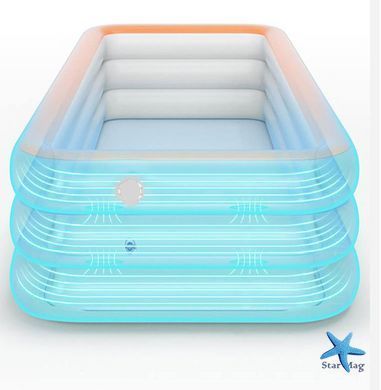 Надувний сімейний басейн Pool 210&times;145&times;56 см KAR108 &bull; Простора літня зона для дітей та дорослих з швидким надуванням