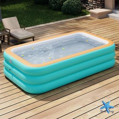 Надувний сімейний басейн Pool 210&times;145&times;56 см KAR108 &bull; Простора літня зона для дітей та дорослих з швидким надуванням
