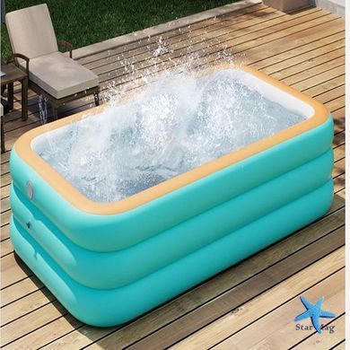 Надувний сімейний басейн Pool 210&times;145&times;56 см KAR108 &bull; Простора літня зона для дітей та дорослих з швидким надуванням