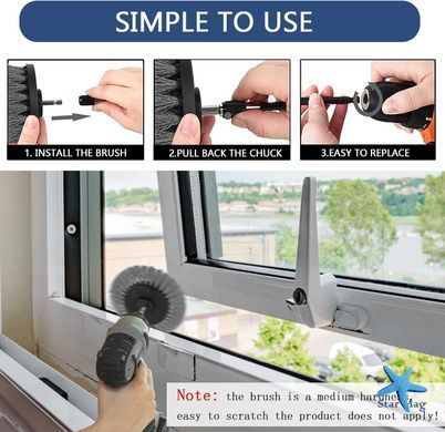 Насадки-щітки для дрилі та шуруповерта для чищення плитки, ванної, килимів і авто з подовжувачем і серветкою • Набір щіток на дриль для прибирання 8 в 1