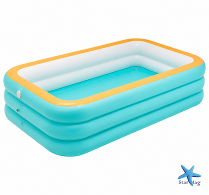 Надувний сімейний басейн Pool 210&times;145&times;56 см KAR108 &bull; Простора літня зона для дітей та дорослих з швидким надуванням