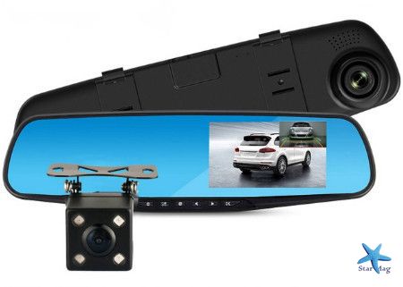 Відеореєстратор - дзеркало Dvr L9000 Full HD Автомобільний реєстратор із двома камерами