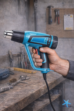 Фен промисловий Hot Air Gun 1600W 4 насадки X512 &bull; Технічний будівельний фен для паяння, зняття фарби, нагріву і термоусадки з насадками