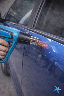 Фен промисловий Hot Air Gun 1600W 4 насадки X512 &bull; Технічний будівельний фен для паяння, зняття фарби, нагріву і термоусадки з насадками