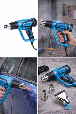 Фен промисловий Hot Air Gun 1600W 4 насадки X512 &bull; Технічний будівельний фен для паяння, зняття фарби, нагріву і термоусадки з насадками