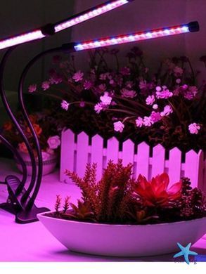 Фітолампа для рослин 3 лампи &bull; Гнучкий LED-фітосвітильник на прищіпці для розсади та кімнатних рослин