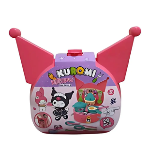 Детский набор Kuromi NKR144 розовый &bull; Подарочный игровой набор Куроми NKR144 из 26 предметов для детского досуга и тематических игр