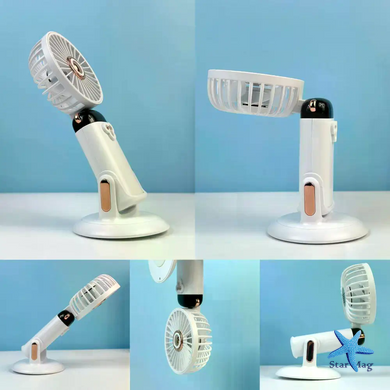 Портативний акумуляторний міні-вентилятор Mini Fan TP-01 з присоскою та USB Type-C &bull; Ручний і настільний вентилятор для дому, офісу, авто та поїздок