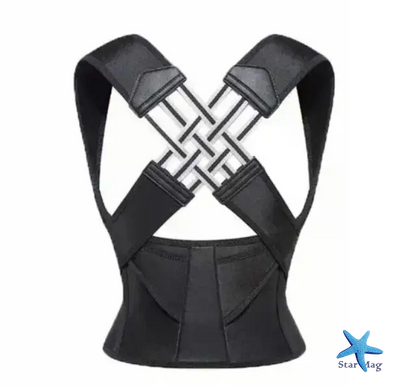 Коректор постави Posture Belt чорний L&ndash;XXL &bull; Корсет для вирівнювання спини, підтримки попереку та розвантаження хребта