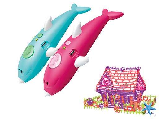 3D Ручка с трафаретами Дельфин Набор для детского творчества 3dPen Dolphin 9003