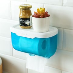 Пластиковый водонипроницаемый бокс - держатель туалетной бумаги и салфеток Tissue Box с полочкой для ванной комнаты