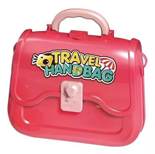 Детский косметический набор Mini Travel Out MTO120 розовый &bull; Игровая сумочка Mini Travel Out MTO120 с 33 аксессуарами для девочки от 3 лет, набор парикмахера и стилиста