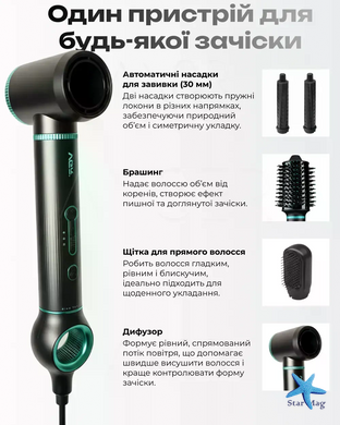 Фен-стайлер VGR V-486 5 в 1 &bull; Вращающаяся фен-щетка для сушки, укладки, объема, выравнивания и моделирования волос
