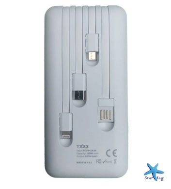 Зовнішній акумулятор TX23 Power Bank 20000 mAh Портативний зарядний пристрій Повербанк