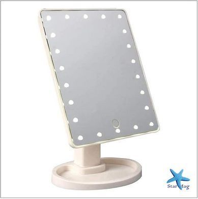 Настільне дзеркало для макіяжу з LED підсвіткою &bull; Косметичне світлодіодне дзеркало для макіяжу та догляду за обличчям настільне
