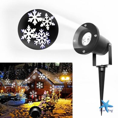 Лазерний проектор New Christmas Pattern Snowfall Projector Лазерна підсвітка "Сніжинки" для дому