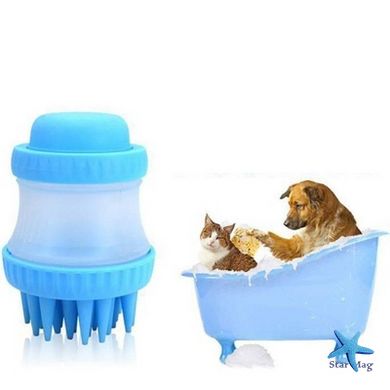 Щетка для мытья животных Cleaning Device The Gentle Dog Washer с силиконовыми ворсинками для купания и массажа собак и кошек