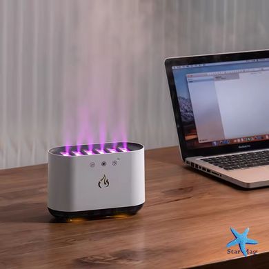 Зволожувач повітря з RGB підсвічуванням Color Flame 115-257 · Портативний дифузор аромадифузор з 6 розпилювачами та імітацією диму