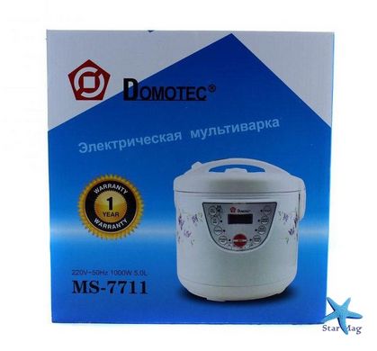 Мультиварка Domotec MS-7711 5л White | пароварка Домотек 9 программ CG18 PR5