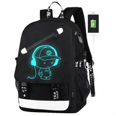 Городской повседневный рюкзак с USB и кодовым замком ∙ Ранец для школы светящийся в темноте