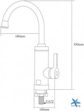 Проточный водонагреватель с дисплеем Delimano RX-016 ∙ Хромированный металл