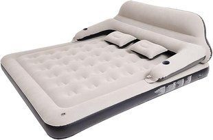 Надувной диван-матрас KING Size MA474 202&times;152&times;70 см с насосом &bull; Двуспальный надувной матрас-диван из ПВХ с подголовником, подстаканниками и подушками MA474